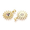 Brass Micro Pave Cubic Zirconia Pendants KK-D357-26G-2