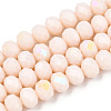 Electroplate Opaque Solid Color Glass Beads Strands EGLA-A034-P4mm-L20-1