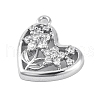 Brass Micro Pave Clear Cubic Zirconia Pendants KK-Z066-07P-2