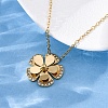304 Stainless Steel Crystal Rhinestone Flower Necklaces NJEW-R026-03G-3