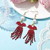 Handmade Seed Beads Dangle Earrings EJEW-MZ00138-4