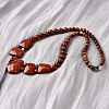 Natural Red Jasper Faceted Bib Graduated Beaded Necklaces for Women NJEW-B128-01O-3
