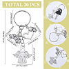 SUNNYCLUE 20Pcs Alloy Keychain KEYC-SC0001-16B-2