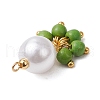 5Pcs 5 Colors ABS Plastic Imitation Pearl Round & Dyed Synthetic Turquoise Tassel Pendants PALLOY-JF03515-4