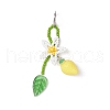 Lemon Flower Resin & Glass Seed Beaded Locking Stitch Markers HJEW-MZ00281-2