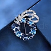 Flower Alloy Rhinestone Brooches for Backpack Clothes PW-WG5389A-01-1