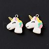 Opaque Resin Unicorn Pendants RESI-G040-A04-3