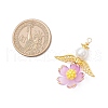 Handmade Glass Seed Beaded Angel Pendants PALLOY-MZ00764-03-2
