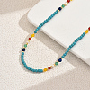 Vintage Natural Freshwater Pearl & Synthetic Turquoise Round Beaded Necklaces for Women LN7148-5