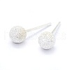 Textured 925 Sterling Silver Ball Stud Earrings EJEW-L202-004B-1
