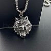 Wolf Pendant Punk Vintage Stainless Steel Necklace Jewelry Accessories UI3792-2