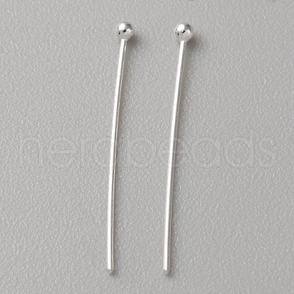 925 Sterling Silver Ball Head Pins STER-WH0019-07C-1