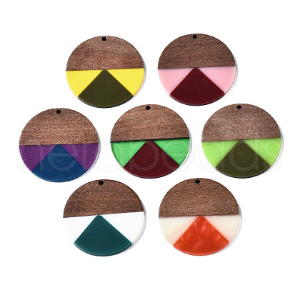 Resin & Walnut Wood Pendants RESI-S389-070A-1