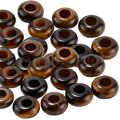SOFPLATE 30Pcs Natural Tiger Eye European Beads G-SP0001-01A-02-1