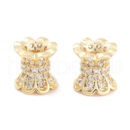 Brass Micro Pave Clear Cubic Zirconia Beads KK-P271-39B-05-1