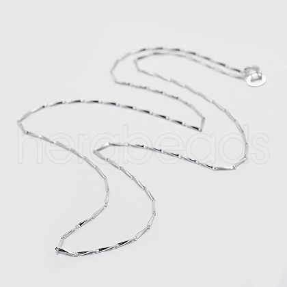 Anti-Tarnish Rhodium Plated 925 Sterling Silver Chain Necklaces STER-F039-40cm-08P-1
