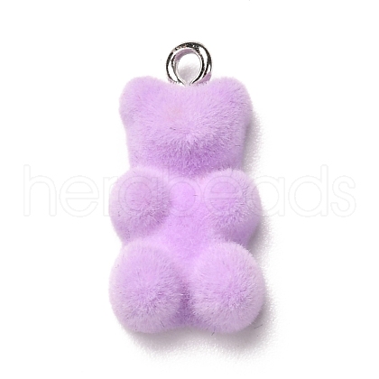 Flocky Resin Pendants RESI-D052-01B-1