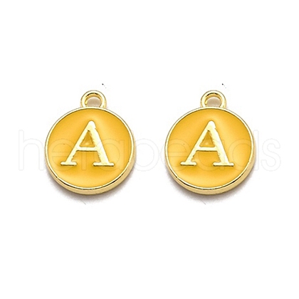 Golden Plated Alloy Enamel Charms ENAM-Q437-13A-1