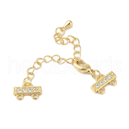 Brass Micro Pave Cubic Zirconia Chain Extender KK-L216-004C-G-1