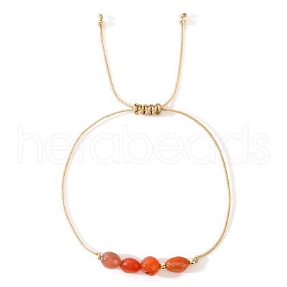 Adjustable Natural Carnelian Braided Bead Bracelets DH2886-5-1