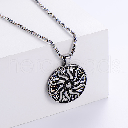 Vintage Punk Hip-hop Titanium Steel Sun God Pendant Necklaces for Men DQ1886-1