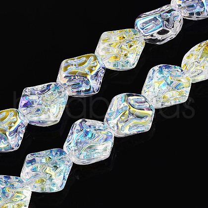 Transparency Electroplate Glass Beads Strands GLAA-T023-41A-01-1