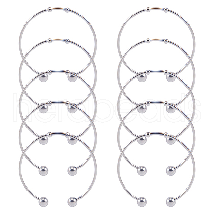 SUNNYCLUE 10Pcs Fashion 304 Stainless Steel Cuff Bangles Set BJEW-SC0001-20-1