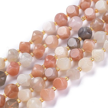 Natural Multi-Moonstone Beads Strands G-A030-B09-10mm-1