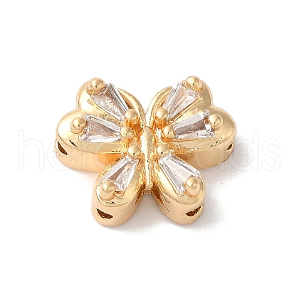Brass Micro Pave Clear Cubic Zirconia Beads KK-G503-13G-1