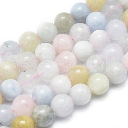 Natura Morganite Beads Strands G-D0001-03-8mm-1
