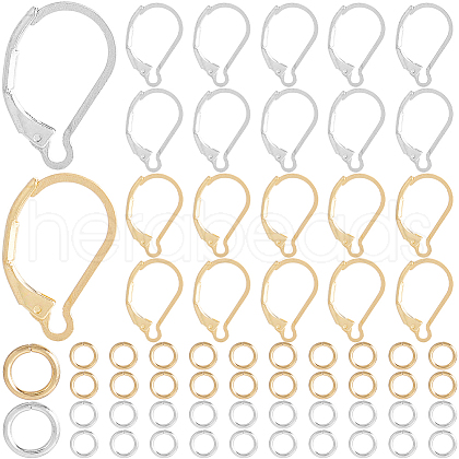 SOFPLATE 80Pcs 2 Color 304 Stainless Steel Leverback Earring Findings STAS-SP0001-19-1