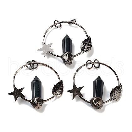 Natural Obsidian Faceted Pointed Bullet Big Pendants G-A221-01A-1