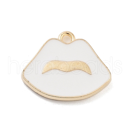 Light Gold Plated Alloy Enamel Pendants ENAM-M219-04KCG-1