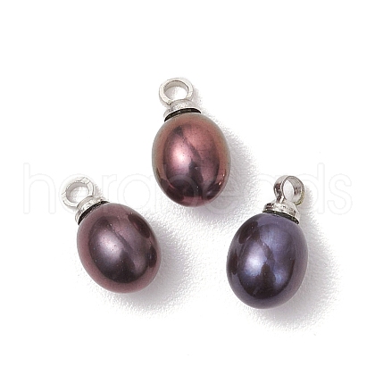 Dyed Natural Cultured Freshwater Pearl Pendants PALLOY-TA00244-1
