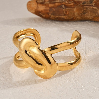 304 Stainless Steel Cuff Bangles for Women BJEW-Z109-06G-1