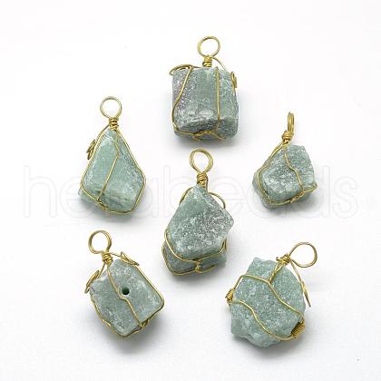 Natural Green Aventurine Pendants G-R435-17-1