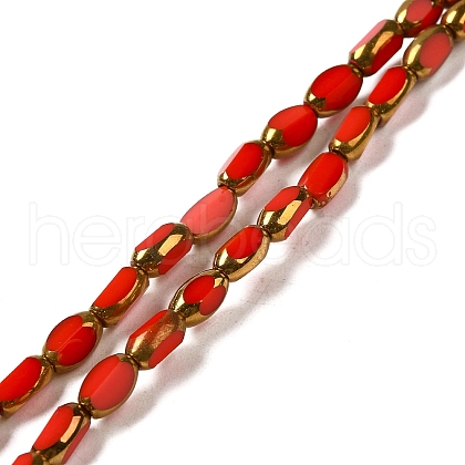 Electroplate Opaque Color Glass Beads Strands EGLA-Q127-A01-02C-1