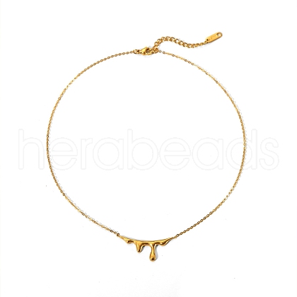 Stainless Steel Melting Drop Pendant Necklaces for Women PW-WG47804-01-1