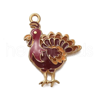 Thanksgiving Day Theme Rack Plating Alloy Enamel Pendants ENAM-S021-05G-A-1