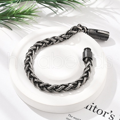 304 Stainless Steel Wheat Chains Bracelets for Women Men BJEW-A031-04D-AS-1