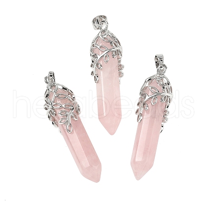 Natural Rose Quartz Pendants G-M450-01P-09-1