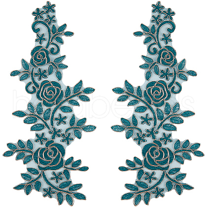 Flower Polyester Embroidery Lace Appliques DIY-WH20011-03B-1
