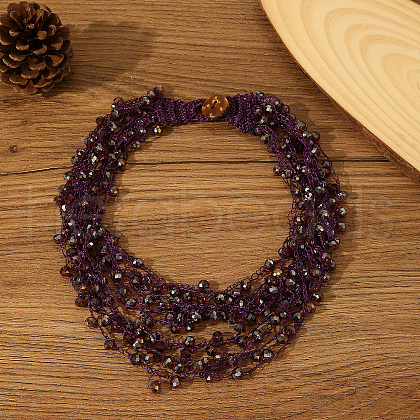 Bohemian Style Glass Bead Multi-layer Necklaces for Daily Wear and Gifting BA8447-4-1