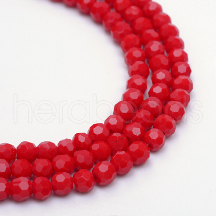 Opaque Solid Glass Bead Strands GLAA-R166-6mm-02E-1