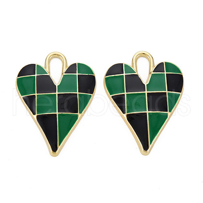 Rack Plating Alloy Enamel Pendants ENAM-T015-014A-NR-1