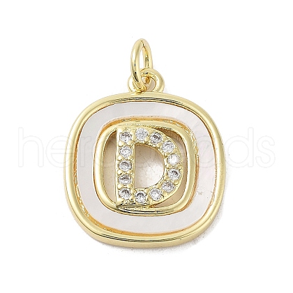 Rack Plating Brass Micro Pave Clear Cubic Zirconia Pendants KK-E102-33G-D-1