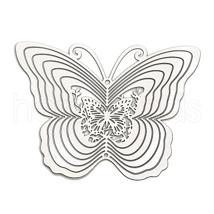 201 Stainless Steel Laser Cut Connector Charms STAS-Z116-04P-02-1