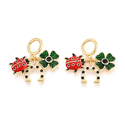 Brass Micro Pave Cubic Zirconia Pendants KK-N257-53G-1