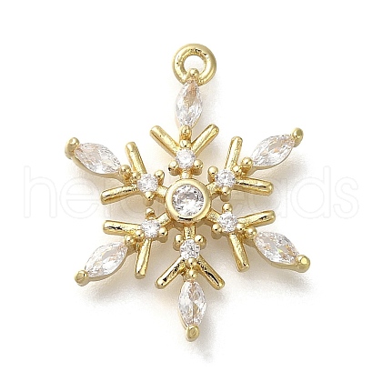 Rack Plating Brass Micro Pave Cubic Zirconia Pendants KK-M014-10B-G-1