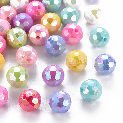 Opaque Acrylic Beads X-TACR-S154-10F-1